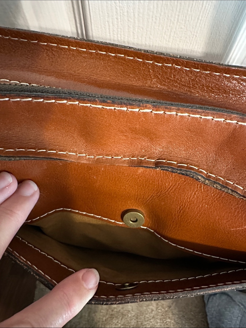Patricia Nash Cognac Brown Leather Crossbody Bag - Picture 7 of 12